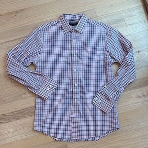 Banana Republic Men's Checkered Shirt - Red and Blue